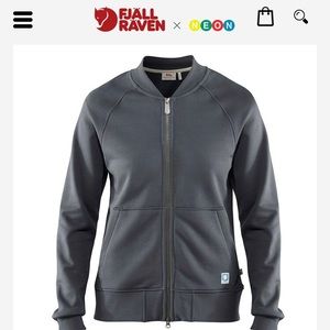 Fjallraven Greenland zip bomber cardigan in Dusk